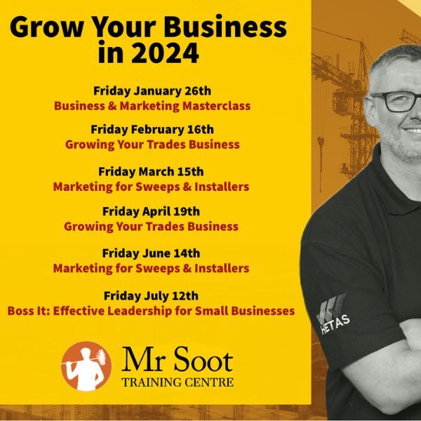 Mr Soot Training Courses for 2024