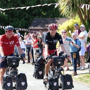 Photos © Joel Chant /UNP UNP-47752-PlatinumLiveHomecoming of George and Josh Kohler, who have spent the past 12 months cycling around the world for UNICEF. Seen here arriving back in Halvergate, Norfolk.