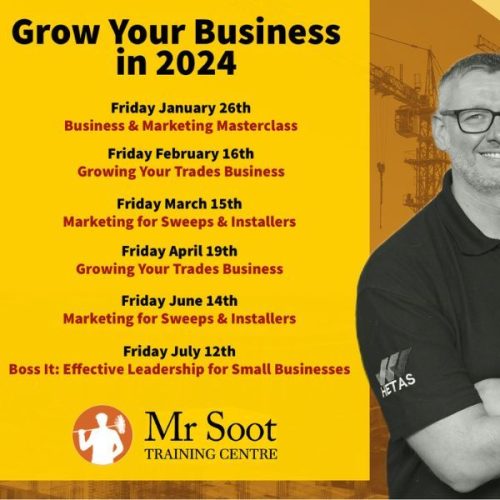 Mr Soot Training Courses for 2024